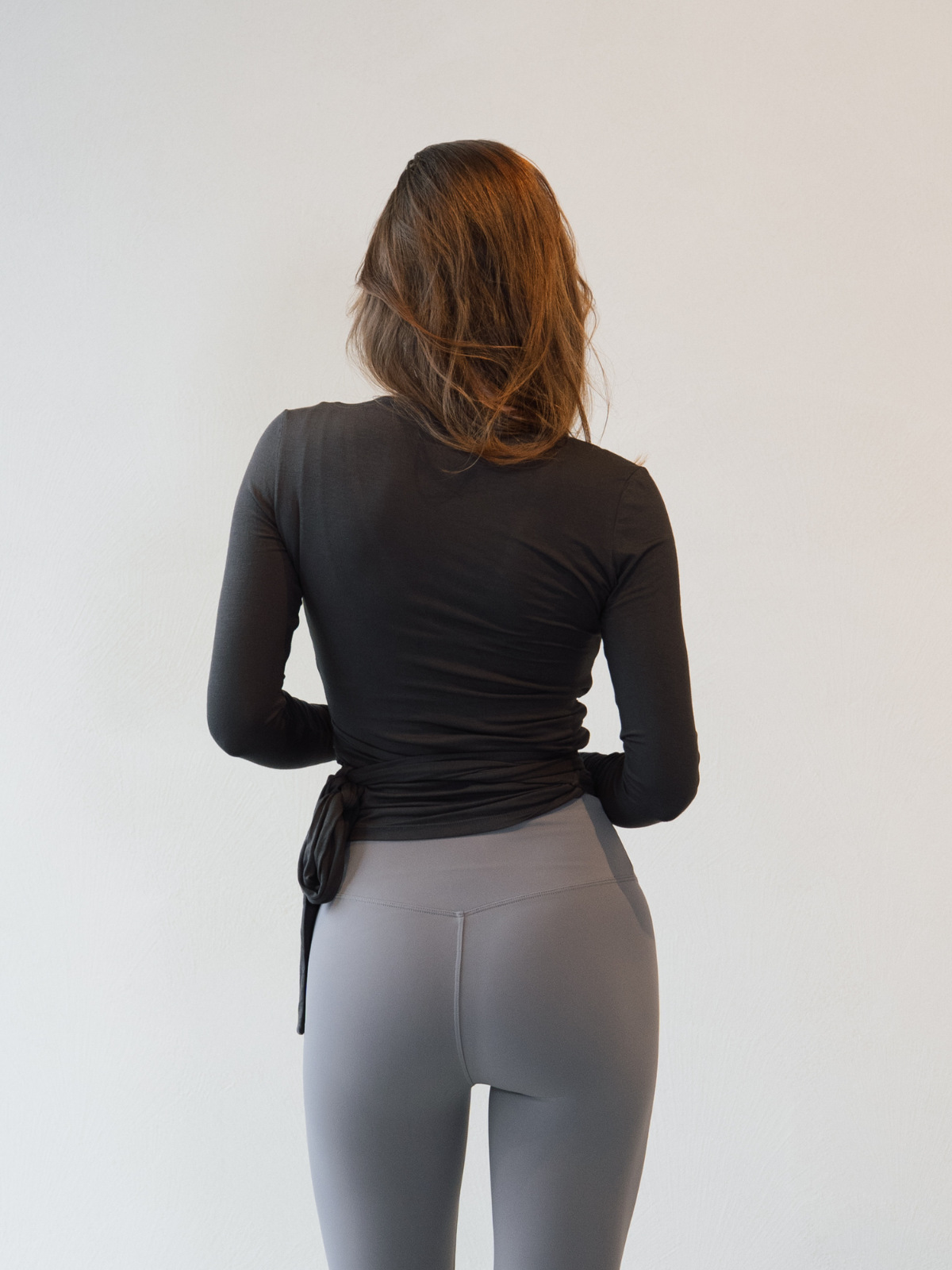 PILATES WRAP TOP - Espresso