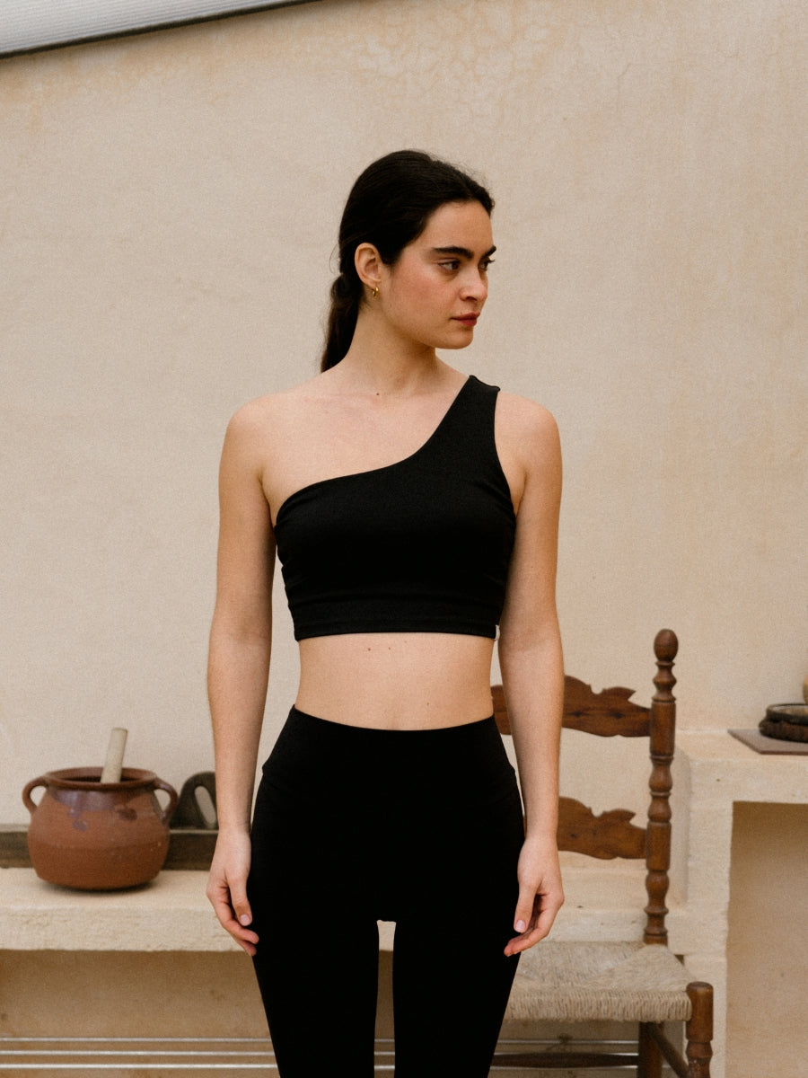 AVA ONE SHOULDER TOP - Black