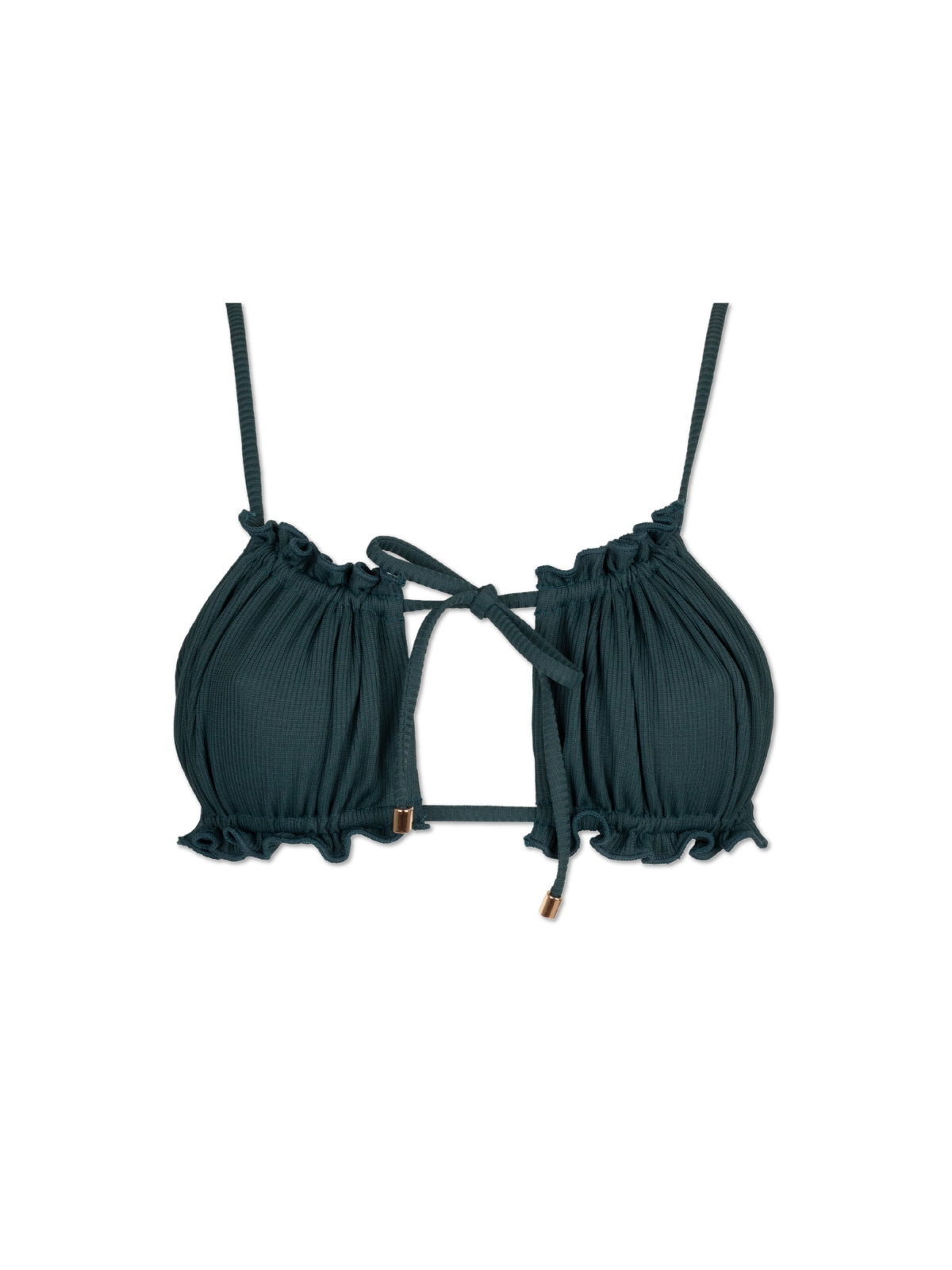 GABRIELLE BIKINI TOP - Pine Ribbed