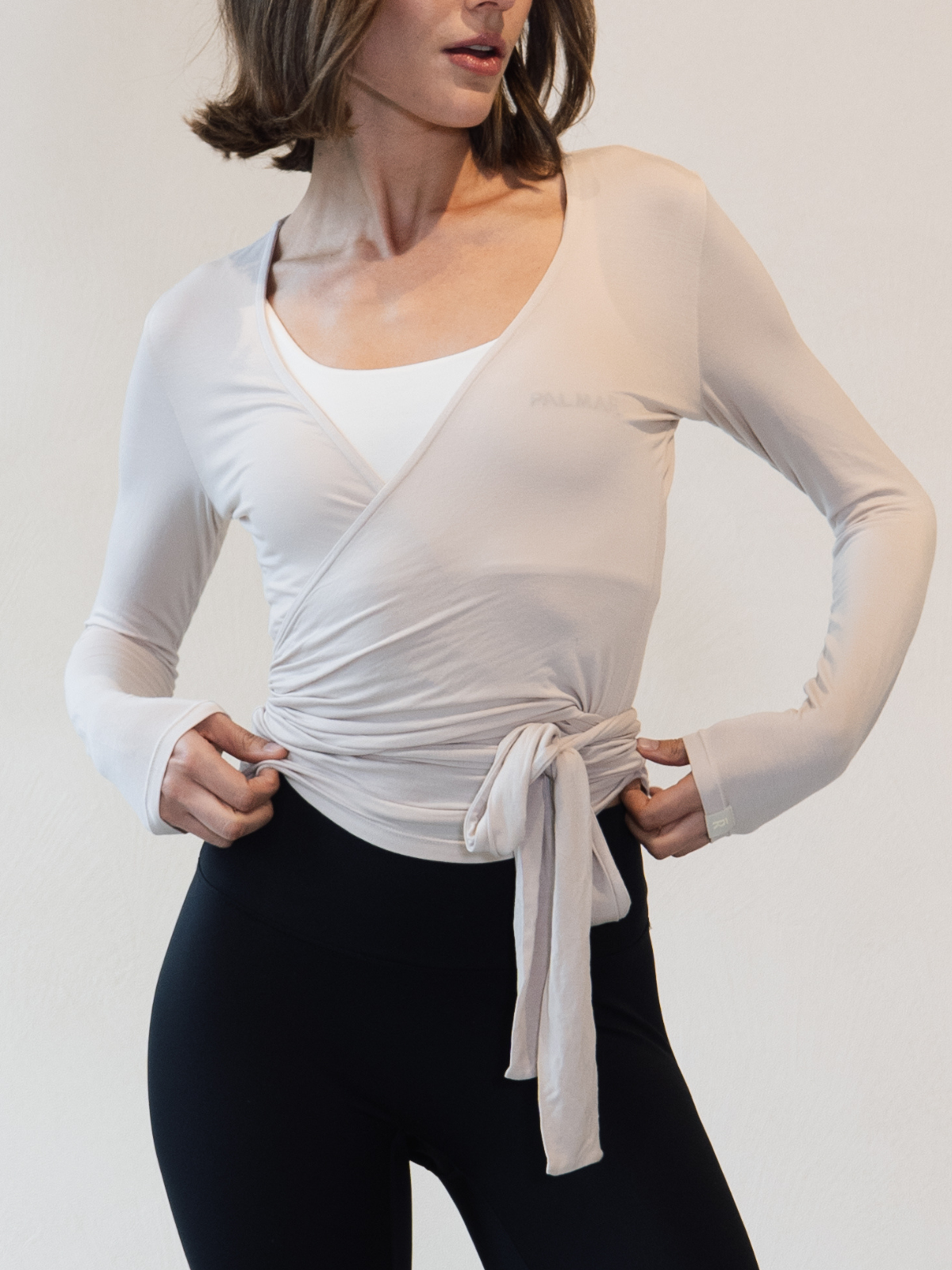 PILATES WRAP TOP - Dune