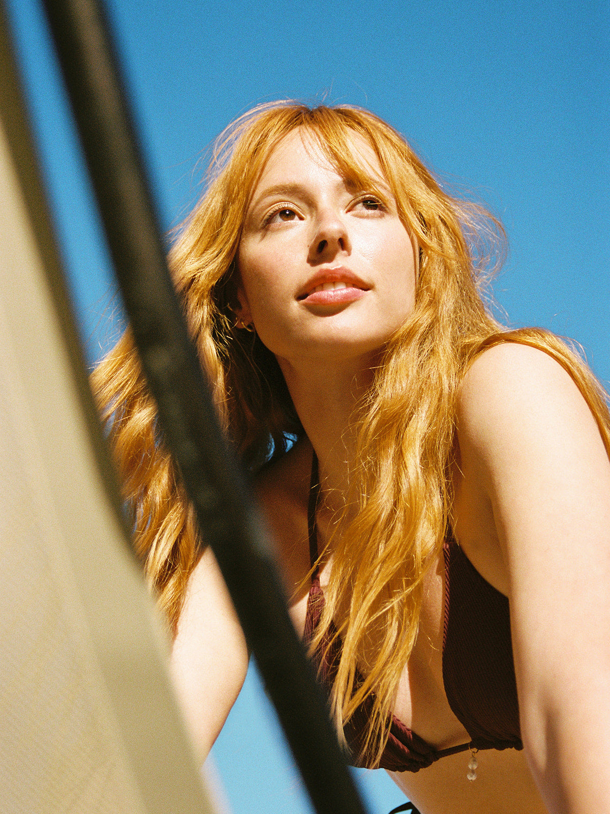 CARLY BIKINI TOP - Vino Ribbed - palmarswimwear