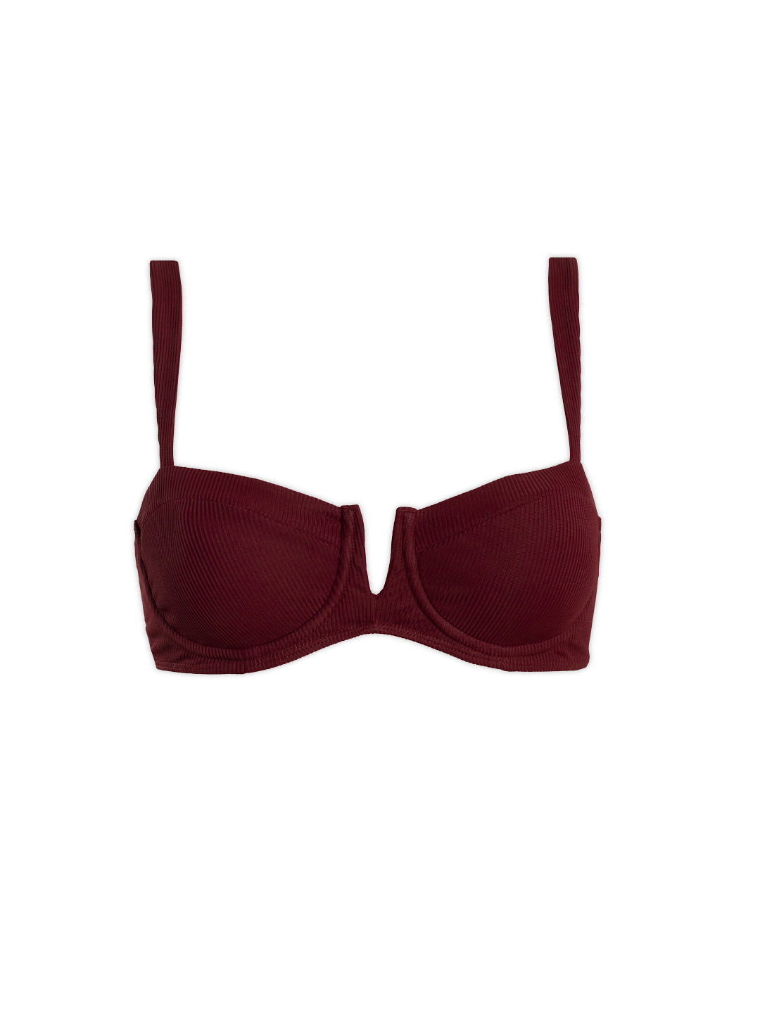 SVEA BIKINI TOP - Vino Ribbed