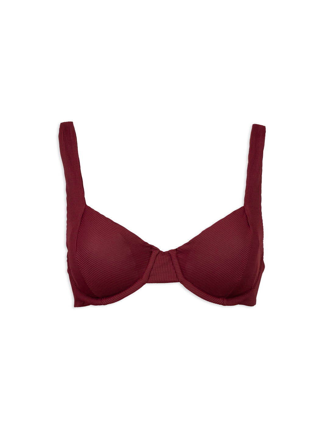 ANAIS BIKINI TOP - Vino Ribbed - palmarswimwear