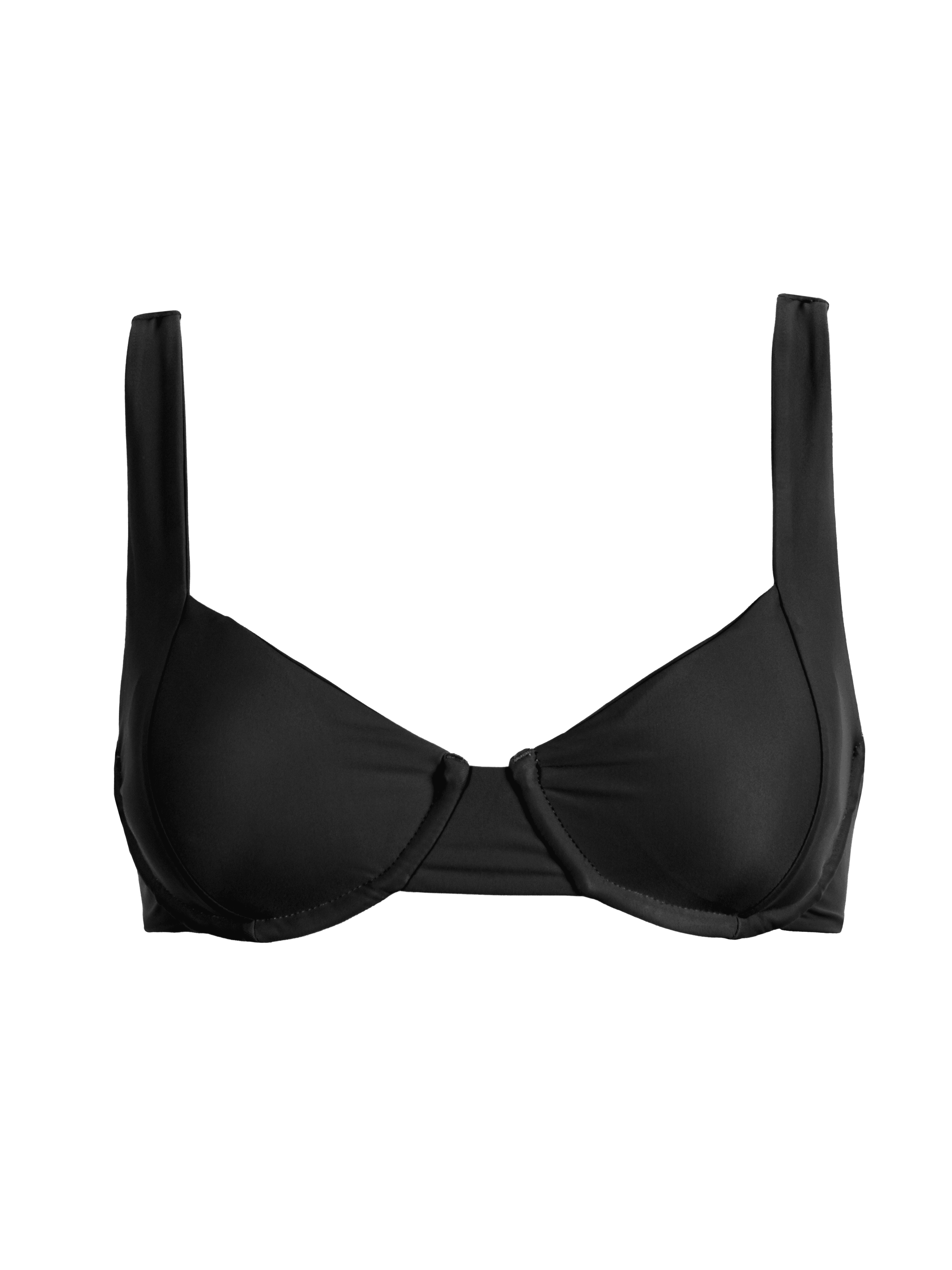 Produktbild Bikini Top schwarz aus recyceltem Stoff von Palmar