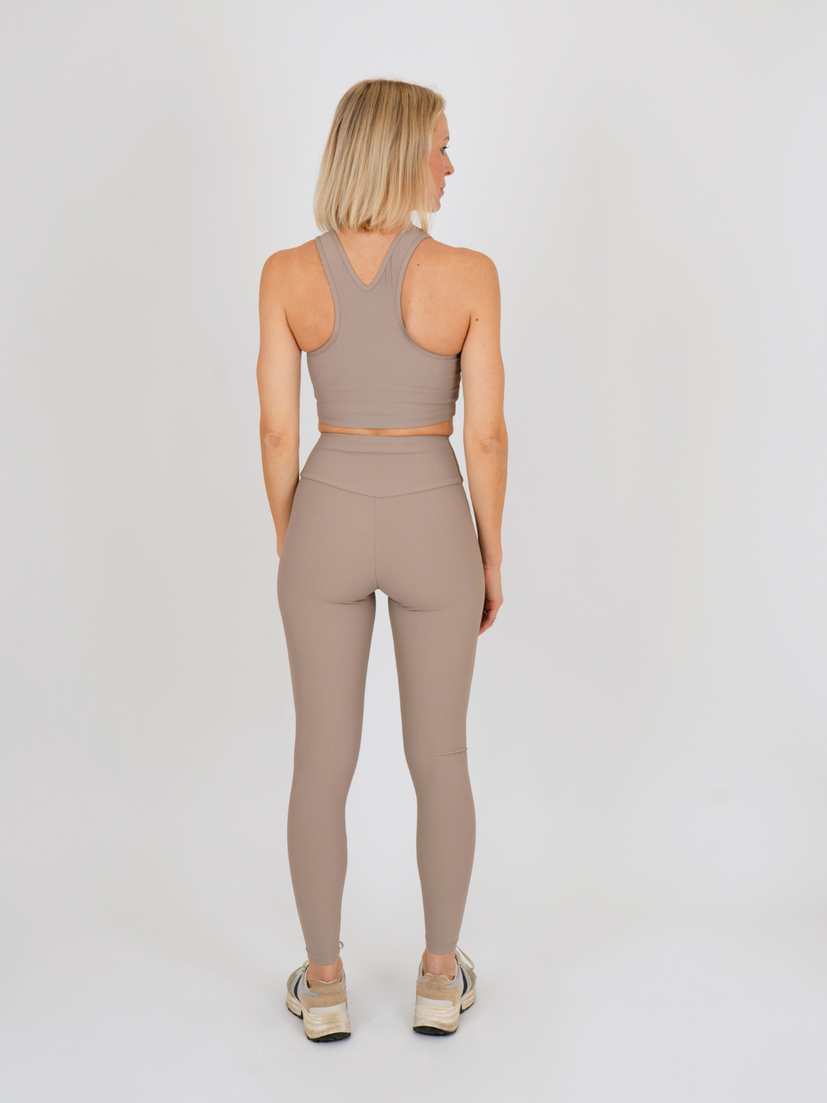 MIRA LEGGINGS - Greige Ribbed