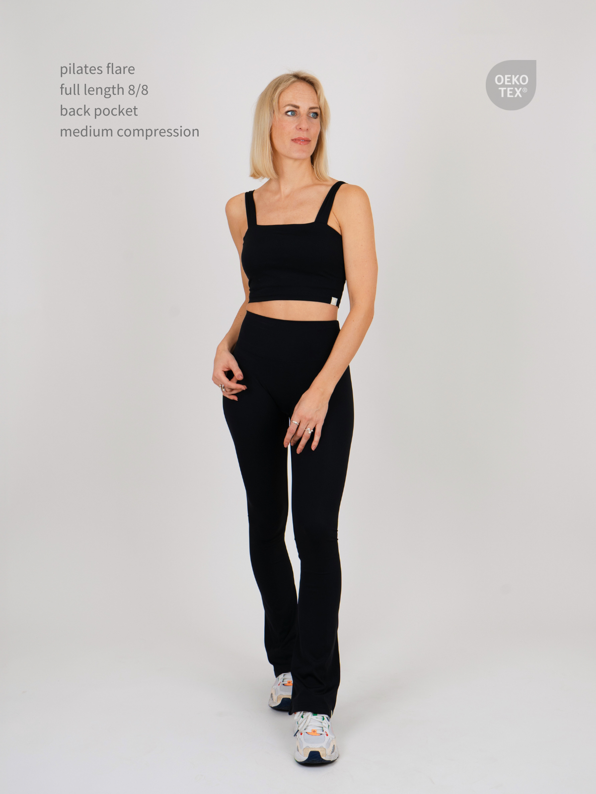 FLARED PILATES LEGGINGS - Black