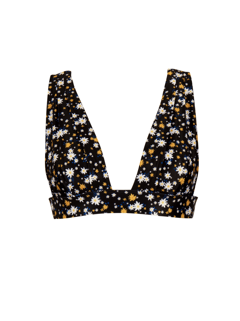 Produktbild Bikini Oberteilschwarz gemustert blumen Palmar Swimwear Zürich