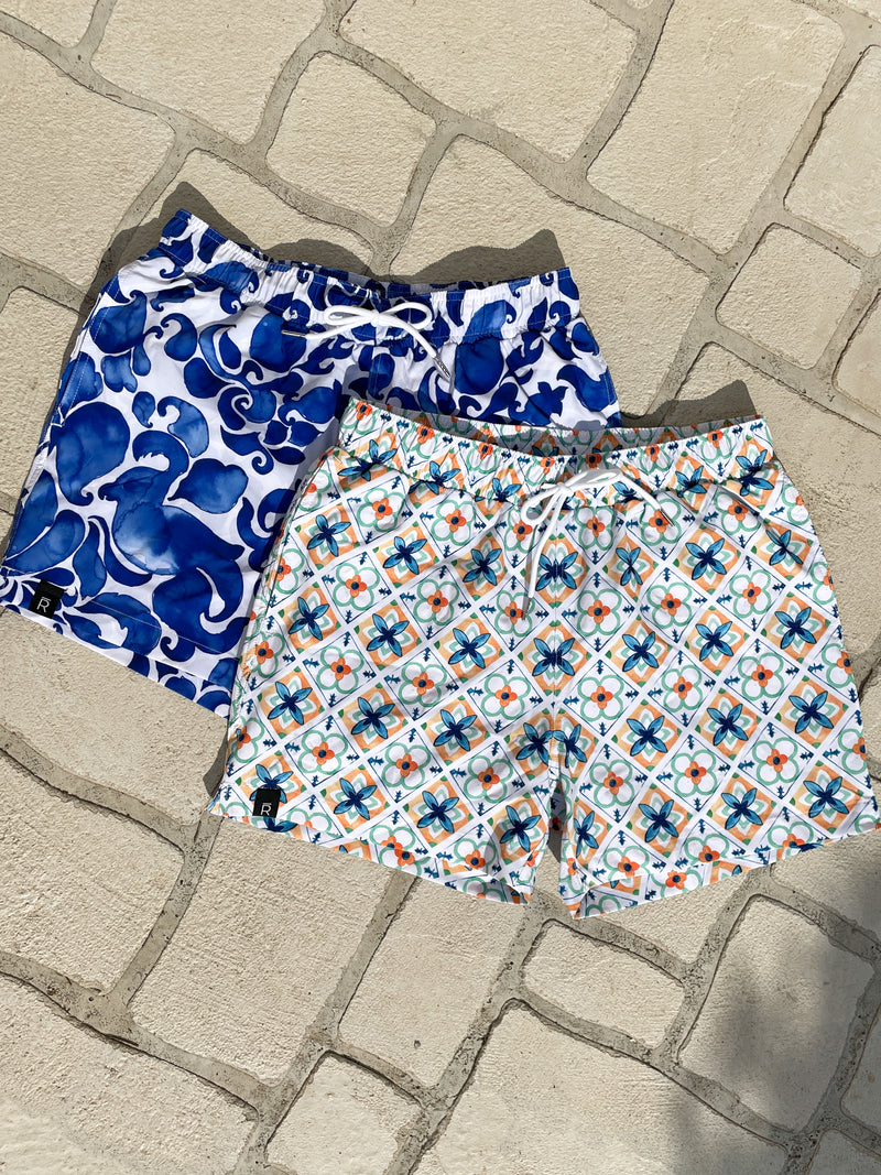 Swim Shorts - Porto Tiles