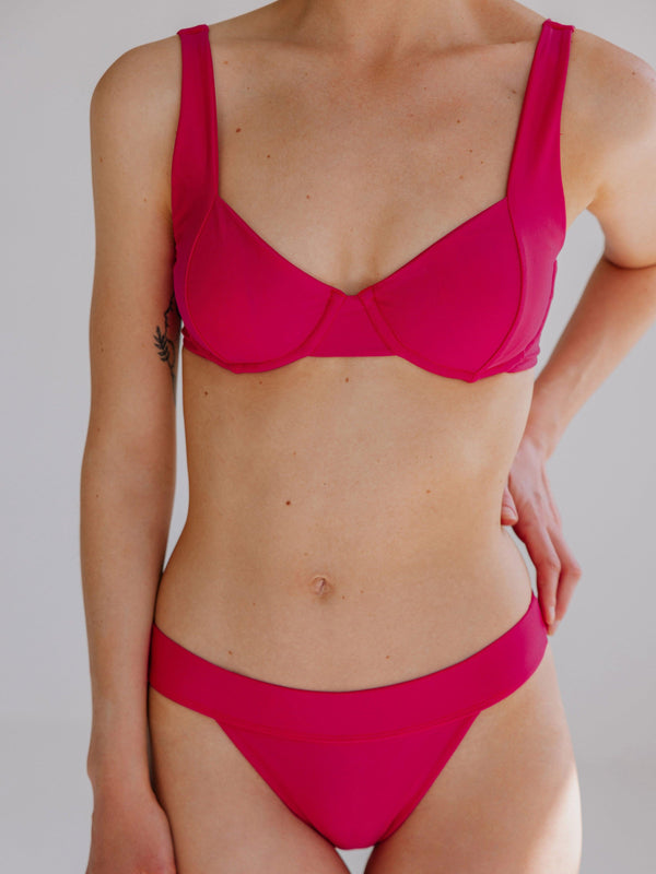 Pink recycelter Stoff Bikini Palmar Swimwear